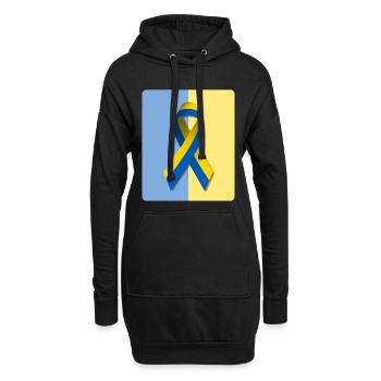 Paix pour l’Ukraine - Sweat-shirt à capuche long Femme - noir - Devant