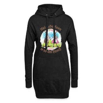 Mei Lederhosn is no am Hirsch - Tracht - Gaudí - Sweat-shirt à capuche long Femme - noir - Devant