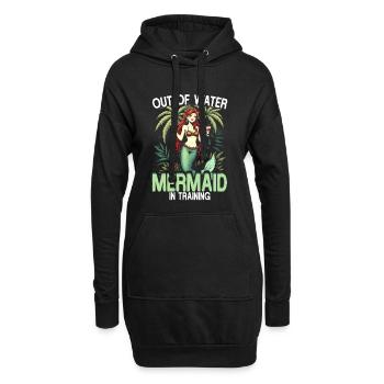 Meerjungfrau Hors De L’eau Sirène En Formation - Sweat-shirt à capuche long Femme - noir - Devant