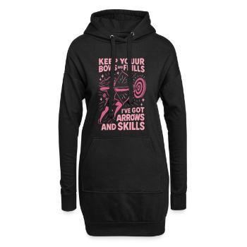 Keep Your Bows And Frills Arrows Skills - Hoodie-Kleid - Schwarz - Vorne