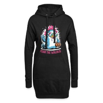 Walross Punk Rocker Halloween  - Hoodie-Kleid - Schwarz - Vorne