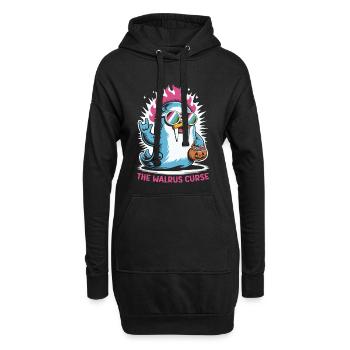 Walross Punk Rocker Halloween  - Hoodie-Kleid - Schwarz - Vorne