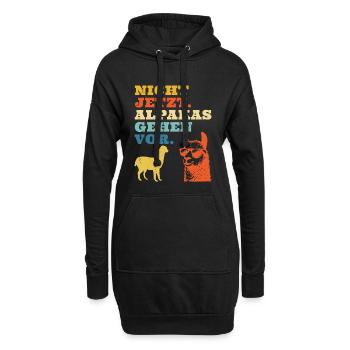 Fan d'alpagas PAS MAINTENANT LES ALPAGAS AVANT TOUT Drôle - Sweat-shirt à capuche long Femme - noir - Devant