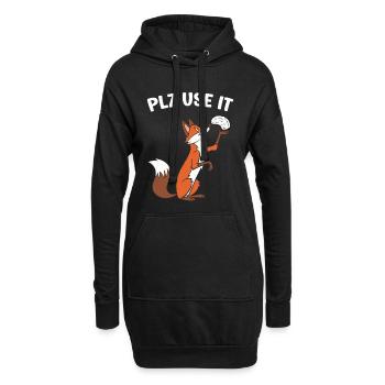 Un renard drôle avec un cerveau, utilisez-le s'il vous plaît - Sweat-shirt à capuche long Femme - noir - Devant
