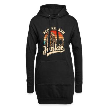 Achterbahn Junkie - Adrenalin Fan - Looping - Hoodie-Kleid - Schwarz - Vorne