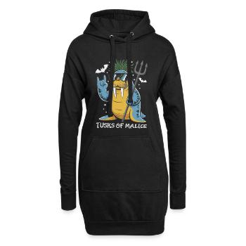 Walross Punk Rocker Halloween  - Hoodie-Kleid - Schwarz - Vorne