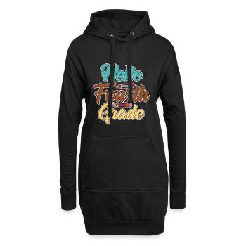 Hallo Vierte Klasse Schule Feier Design - Hoodie-Kleid - Schwarz - Vorne