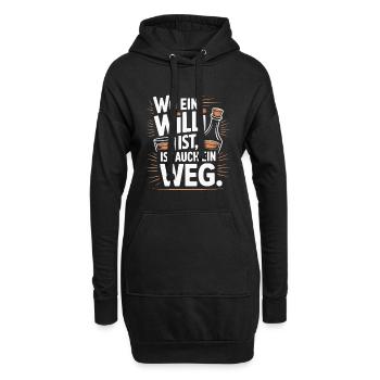 Wo ein Willi ist, ist auch ein Weg – Spruch - Hoodie-Kleid - Schwarz - Vorne
