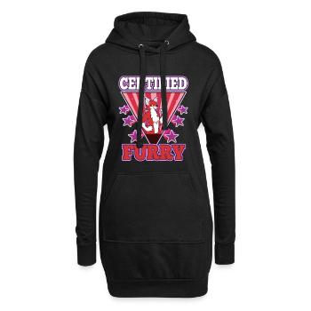 Certified furry - Hoodie-Kleid - Schwarz - Vorne
