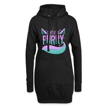 Certified furry - Hoodie-Kleid - Schwarz - Vorne