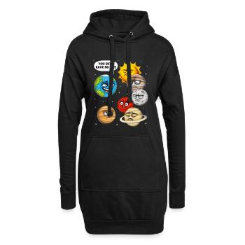 Espace Planètes Astronomie - Sweat-shirt à capuche long Femme - noir - Devant