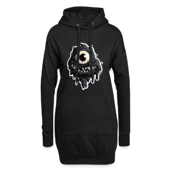 Schwarzes Monster Schleim Auge  - Hoodie-Kleid - Schwarz - Vorne