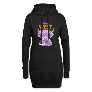 VACHE VIOLETTE DU SAUVAGE OUEST - Sweat-shirt à capuche long Femme - noir - Devant