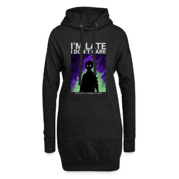 Je suis en retard je m’en fous Spruch gamer phonk esthétique - Sweat-shirt à capuche long Femme - noir - Devant