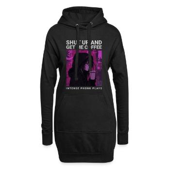 Tais-toi et apporte-moi un café Anime Girl Coffee Phonk - Sweat-shirt à capuche long Femme - noir - Devant