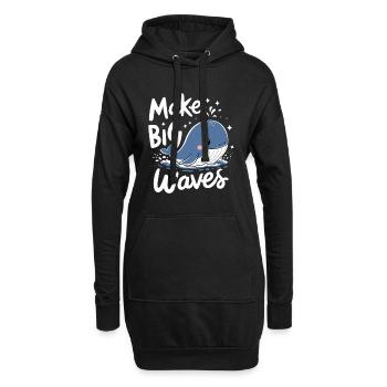 Protection des océans : de grosses vagues frappent - Sweat-shirt à capuche long Femme - noir - Devant