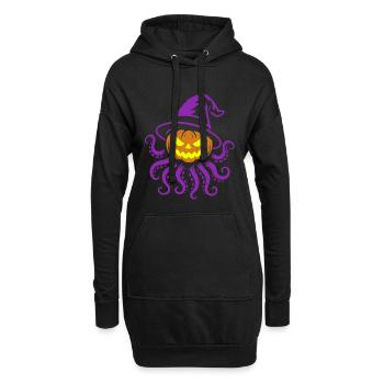 Octopumpkin - Gruseliger Kürbis mit Tentakeln - Hoodie-Kleid - Schwarz - Vorne