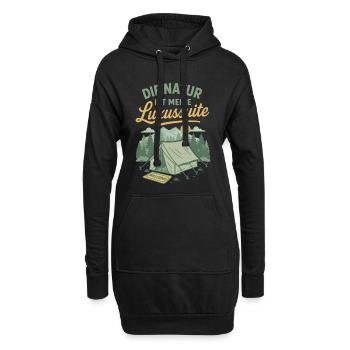 Die Natur Ist Meine Luxussuite Camping Abenteuer - Hoodie-Kleid - Schwarz - Vorne