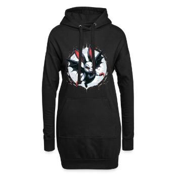 Düstere Hasen-Vampirwappenvampir - Hoodie-Kleid - Schwarz - Vorne
