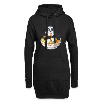 Panda Chef avec design de bol de nouilles - Sweat-shirt à capuche long Femme - noir - Devant