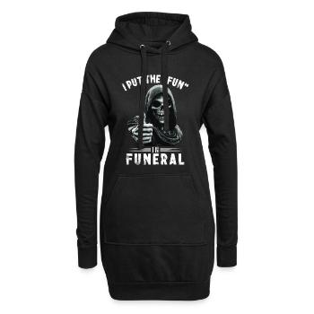 Crâne Grim Reaper Fun dans les funérailles Dicton Motif - Sweat-shirt à capuche long Femme - noir - Devant