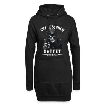 Dire qu'être beau ne vous sauvera pas, Grim Reaper - Sweat-shirt à capuche long Femme - noir - Devant