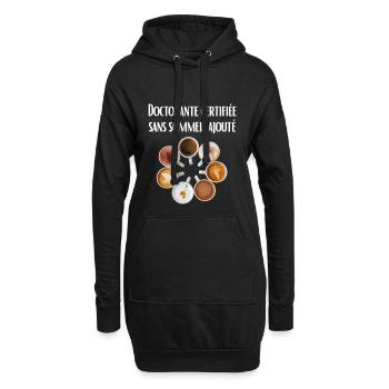 Zertifizierter Doktorand ohne zusätzlichen Schlaf - Hoodie-Kleid - Schwarz - Vorne