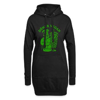 Döner Vegan - Salade - Restauration rapide - Spruch - Sweat-shirt à capuche long Femme - noir - Devant