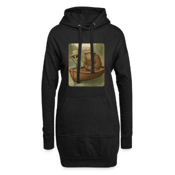 Pêche, Pêcheur, Pêcheur, Pêche, Bigfoot, Alien - Sweat-shirt à capuche long Femme - noir - Devant
