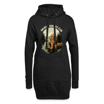 Angeln, Angler, Fischer, Fischen, Bigfoot, Alien - Hoodie-Kleid - Schwarz - Vorne