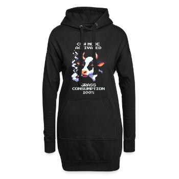 Mode vache : Herbe 100 % | Humour Vache & Stoner - Sweat-shirt à capuche long Femme - noir - Devant