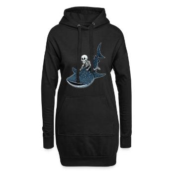 Skelett auf Walhai Rhincodon - Hoodie-Kleid - Schwarz - Vorne