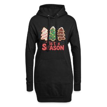 Weihnachten Lebkuchen Shirt - Hoodie-Kleid - Schwarz - Vorne