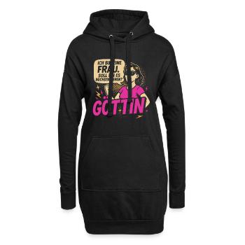 Selbstbewusste Feministische Illustration - Hoodie-Kleid - Schwarz - Vorne