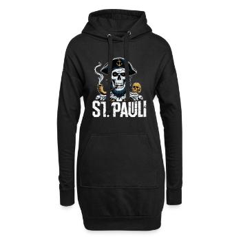 St.Pauli Kiez Hamburg Totenkopf Sankt Pauli - Sweat-shirt à capuche long Femme - noir - Devant