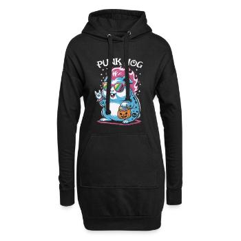 Punk Hamster Meerschweinchen-Kostüm - Hoodie-Kleid - Schwarz - Vorne