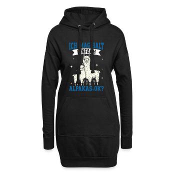 Alpaka Fan ICH MAG HALT EINFACH ALPAKAS Lustig - Hoodie-Kleid - Schwarz - Vorne