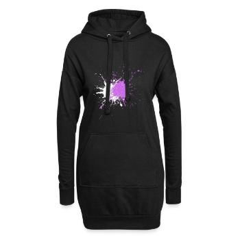 Des éclaboussures de couleur semblables à celles de l’aquarelle - Sweat-shirt à capuche long Femme - noir - Devant
