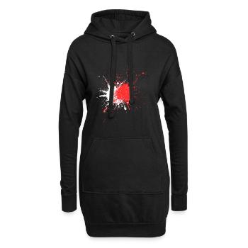 Impression abstraite d’éclaboussures de sang - Sweat-shirt à capuche long Femme - noir - Devant