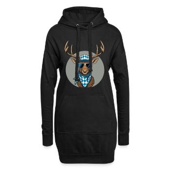 Alpen Hirsch Servus Hirschgeantler Tracht Oktober - Sweat-shirt à capuche long Femme - noir - Devant