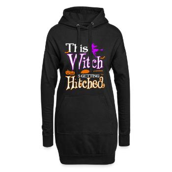 Sorcière attelée - Sweat-shirt à capuche long Femme - noir - Devant