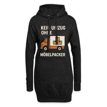 Pas de déménagement sans déménageurs - Sweat-shirt à capuche long Femme - noir - Devant