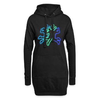 Joueurs de volley-ball Silhouettes Joueurs de volley-ball Garçons - Sweat-shirt à capuche long Femme - noir - Devant