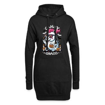Rhinocéros Halloween Chaos - Sweat-shirt à capuche long Femme - noir - Devant