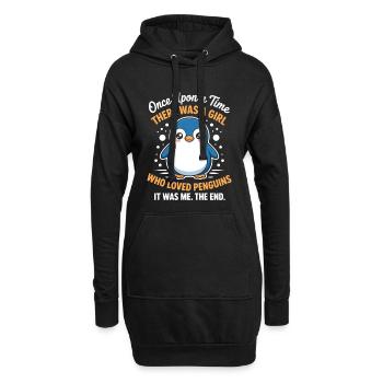 Dicton mignon pingouin - Sweat-shirt à capuche long Femme - noir - Devant