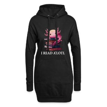 Axolotl Lustig Buch Lesen Bücher - Hoodie-Kleid - Schwarz - Vorne