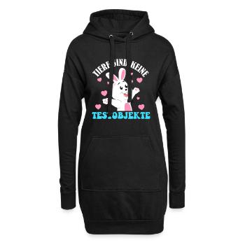 Tierschutz TIERE SIND KEINE TESTOBJEKTE LUSTIG - Hoodie-Kleid - Schwarz - Vorne