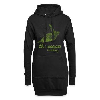 L’appel de l’océan - Tortue - Sweat-shirt à capuche long Femme - noir - Devant