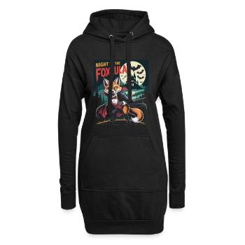 Fuchs Nacht am Schloss mit Vampiren - Hoodie-Kleid - Schwarz - Vorne