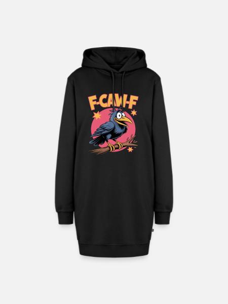 F-Caw-F Meme Krähe - Hoodie-Kleid - Schwarz